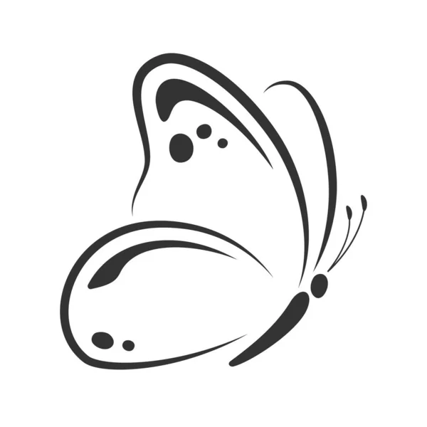 Icône Papillon Isolé Sur Fond Blanc Illustration Vectorielle — Image vectorielle