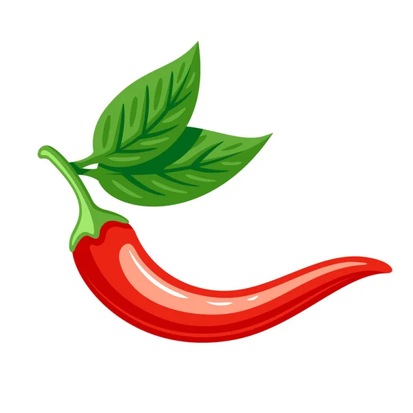 Красный Перец Чили Карикатурном Стиле Белом Фоне Горячий Перец Чили — стоковый вектор