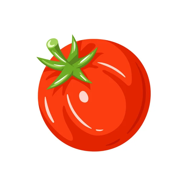 Pomidor Czerwony Białym Tle Ilustracja Wektorowa — Wektor stockowy
