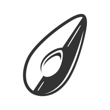 Beyaz arkaplanda izole edilmiş klasik avokado simgesi. Vektör illüstrasyonu