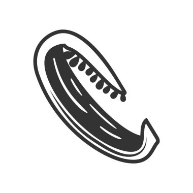 Beyaz arka planda izole edilmiş eski çan biberi. Kırmızı biber retro tarzında. Vektör illüstrasyonu