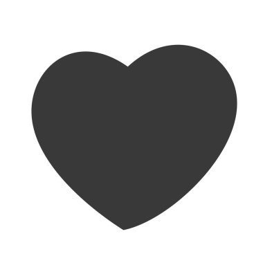 Siluet kalp çizimi beyaz arka planda izole edilmiş. Vektör illüstrasyonu