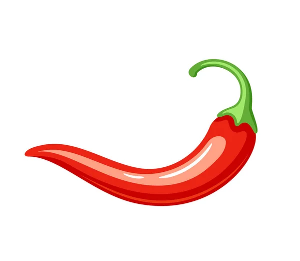 Czerwony Papryka Chili Stylu Kreskówki Izolowane Białym Tle Hot Chili — Wektor stockowy