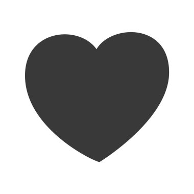 Siluet kalp çizimi beyaz arka planda izole edilmiş. Vektör illüstrasyonu