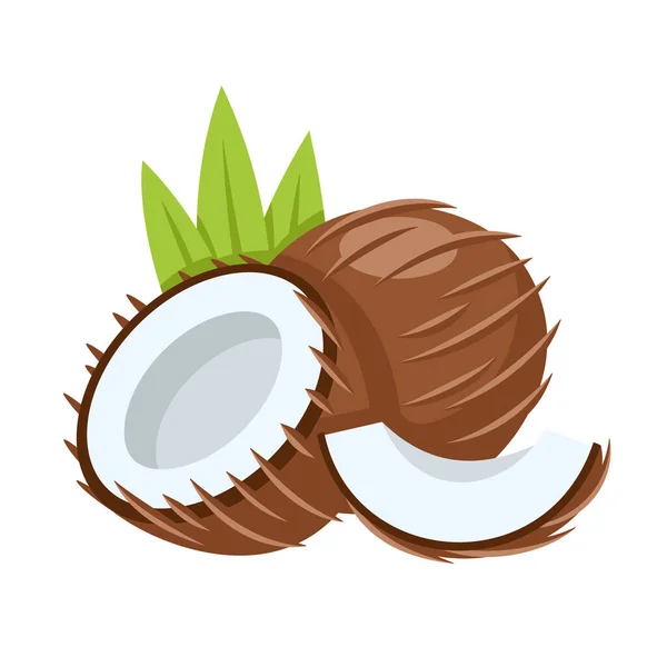 Kokosnuss Symbol Isoliert Auf Weißem Hintergrund Cartoon Stil Vektorillustration Vektorgrafiken