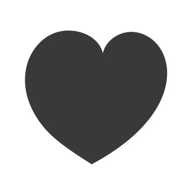 Siluet kalp çizimi beyaz arka planda izole edilmiş. Vektör illüstrasyonu