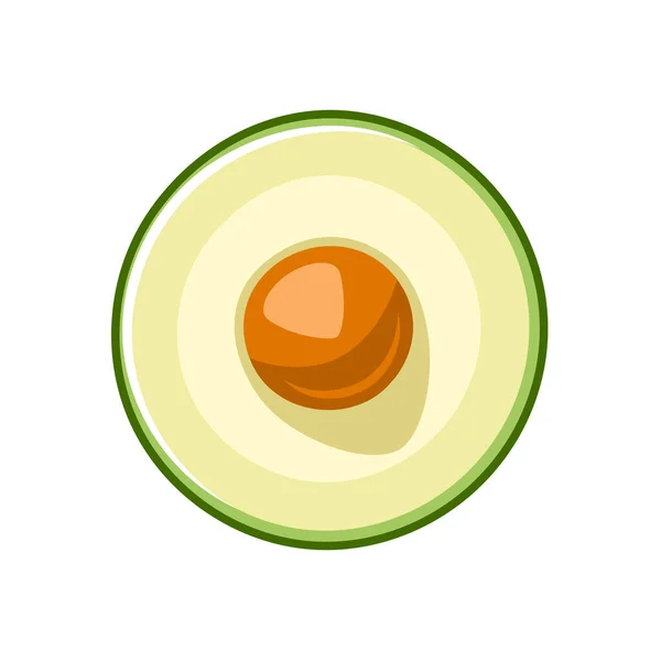Grüne Avocado Symbol Isoliert Auf Weißem Hintergrund Vektorillustration — Stockvektor