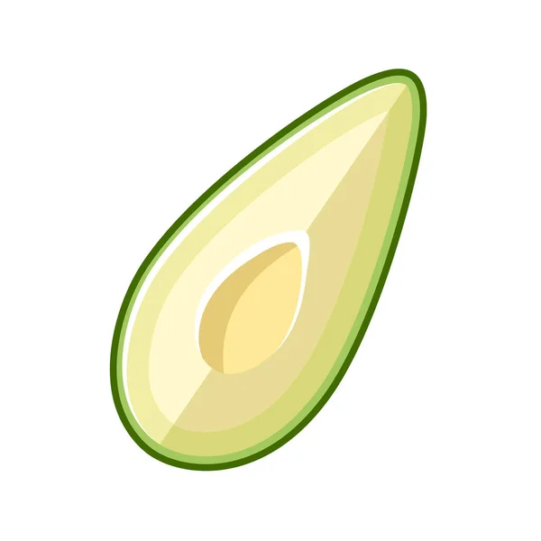 Green Avocado Icon Isolated White Background Vector Illustration — Stock Vector