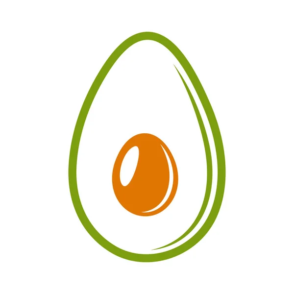 Flaches Avocado Symbol Isoliert Auf Weißem Hintergrund Vektorillustration — Stockvektor