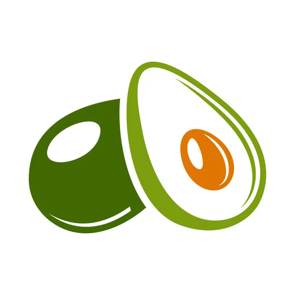 Flaches Avocado Symbol Isoliert Auf Weißem Hintergrund Vektorillustration lizenzfreie Stockvektoren