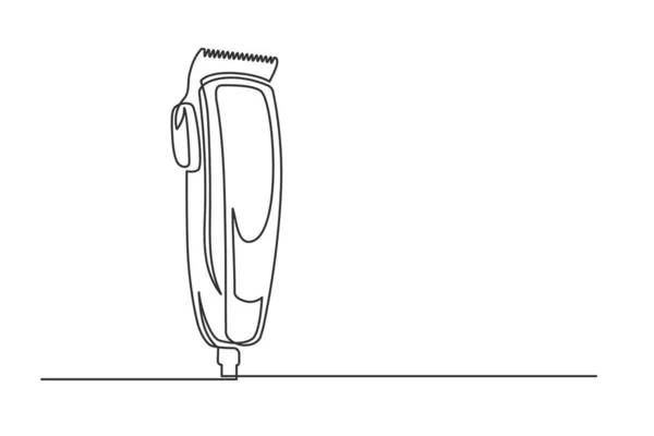 连续一根线剪头发 老式的剪子在白色背景上隔离开来 理发店的概念 矢量说明 — 图库矢量图片
