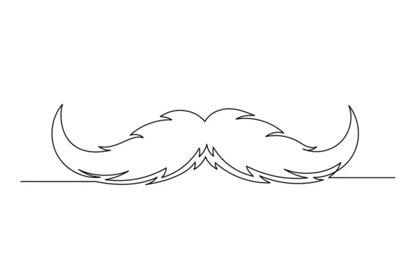 連続1行口ひげ 白を基調としたヴィンテージの口ひげ 理髪店のコンセプト ベクターイラスト — ストックベクタ