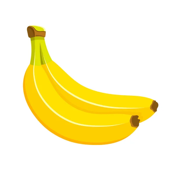 Banane Frumoase Stil Desene Animate Design Plat Banane Galbene Izolate — Vector de stoc