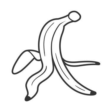 Beyaz arka planda izole edilmiş muz çizgisi. Tek sıra halinde. Vektör illüstrasyonu