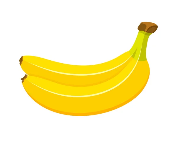 Hermosos Plátanos Estilo Dibujos Animados Diseño Plano Plátanos Amarillos Aislados — Archivo Imágenes Vectoriales