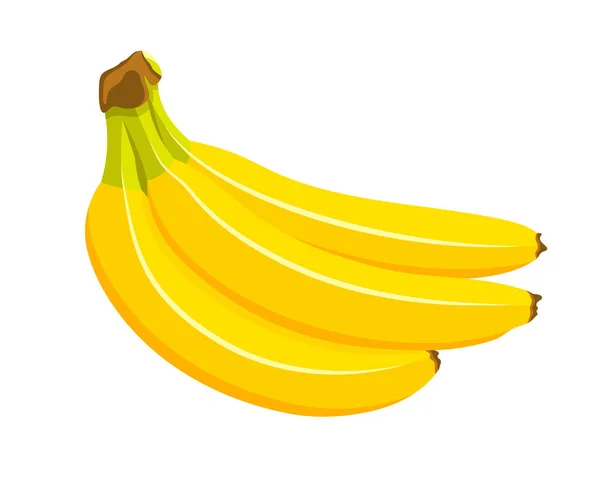 Krásné Banány Kresleném Stylu Plochý Žluté Banány Izolované Bílém Pozadí — Stockový vektor
