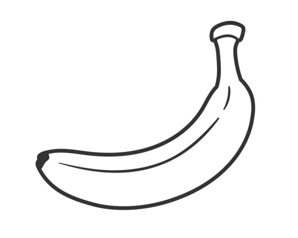 Лінійне Мистецтво Банана Ізольовано Білому Тлі Однорядковий Стиль Векторні Ілюстрації — стоковий вектор
