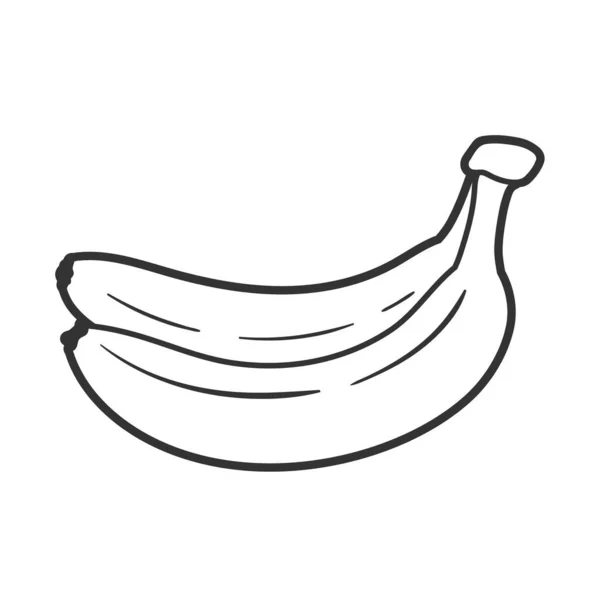 Linienkunst Der Banane Isoliert Auf Weißem Hintergrund Einzeiliger Stil Vektorillustration — Stockvektor