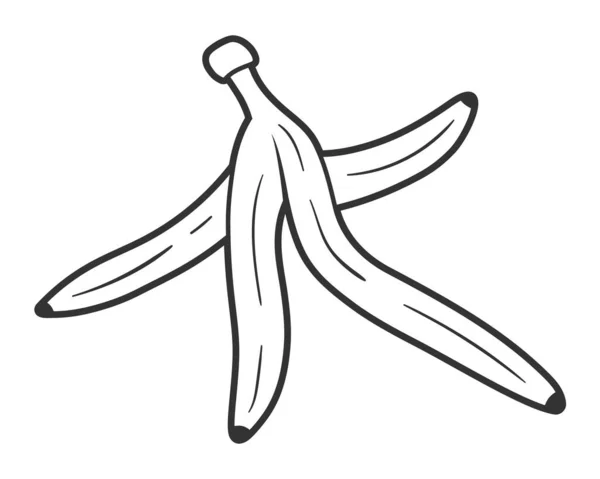 Linia Sztuki Banana Izolowane Białym Tle Styl Jednej Linii Ilustracja — Wektor stockowy