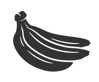 Beyaz arka planda izole edilmiş muz silueti. Basit bir tarz. Vektör illüstrasyonu