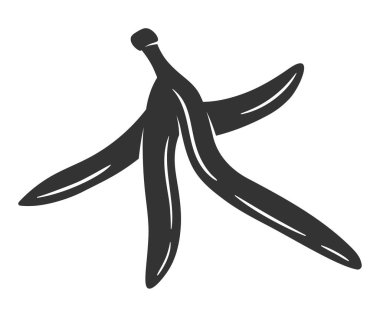 Beyaz arka planda izole edilmiş muz silueti. Basit bir tarz. Vektör illüstrasyonu