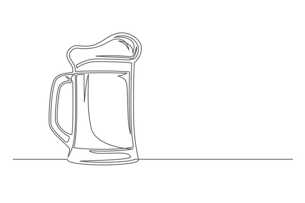 Безперервний Келих Пива Вінтажне Скло Ізольовано Білому Тлі Концепція Пивоварів — стоковий вектор