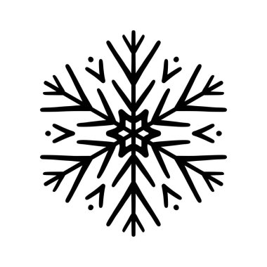 El çizimi Noel kar tanesi. Xmas kar taneleri beyaz arka planda izole edilmiş. Vektör illüstrasyonu