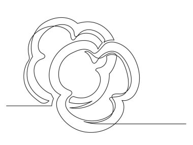 Kesilmiş dolmalık biberin beyaz arka planda izole edilmiş hali. Basit bir sebze silueti. El çizimi dolma biber taslağı. Vektör illüstrasyonu