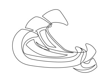 Dilimlenmiş dolmalık biber hattı beyaz arka planda izole edilmiş. Basit bir sebze silueti. El çizimi dolma biber taslağı. Vektör illüstrasyonu