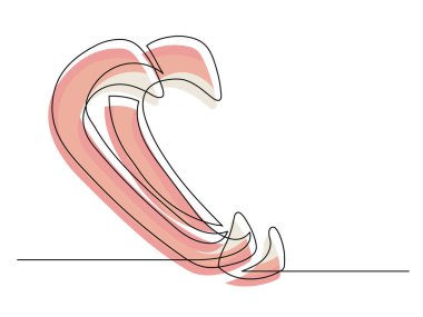 Dilimlenmiş kırmızı dolmalık biberin beyaz arka planda izole edilmiş hali. Basit bir sebze silueti. El çizimi kırmızı dolma biber ana hatları. Vektör illüstrasyonu