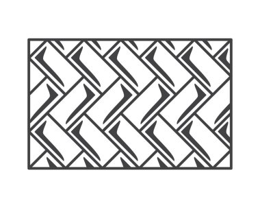 Beyaz arkaplanda zemin döşeme taslak simgesi izole edildi. Kiremit desenli, basit şekilli. Vektör illüstrasyonu