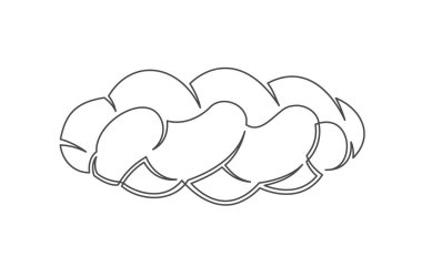 Beyaz arkaplanda sürekli bir çizgi simgesi izole edildi. Fırın sembolü sanat çizimi. Çörek tasarımı taslağı. Düzenlenebilir felç. Vektör illüstrasyonu