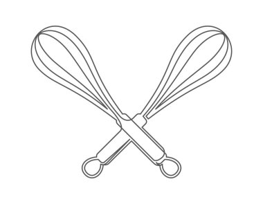 Beyaz arka planda sürekli bir çizgi simgesini çırpar. Fırın sembolü sanat çizimi. Tasarım taslağı. Düzenlenebilir felç. Vektör illüstrasyonu