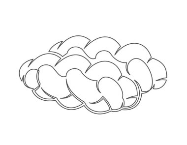 Çörekler beyaz arkaplanda izole edilmiş bir çizgi ikonu. Fırın sembolü sanat çizimi. Çörek tasarımı taslağı. Düzenlenebilir felç. Vektör illüstrasyonu