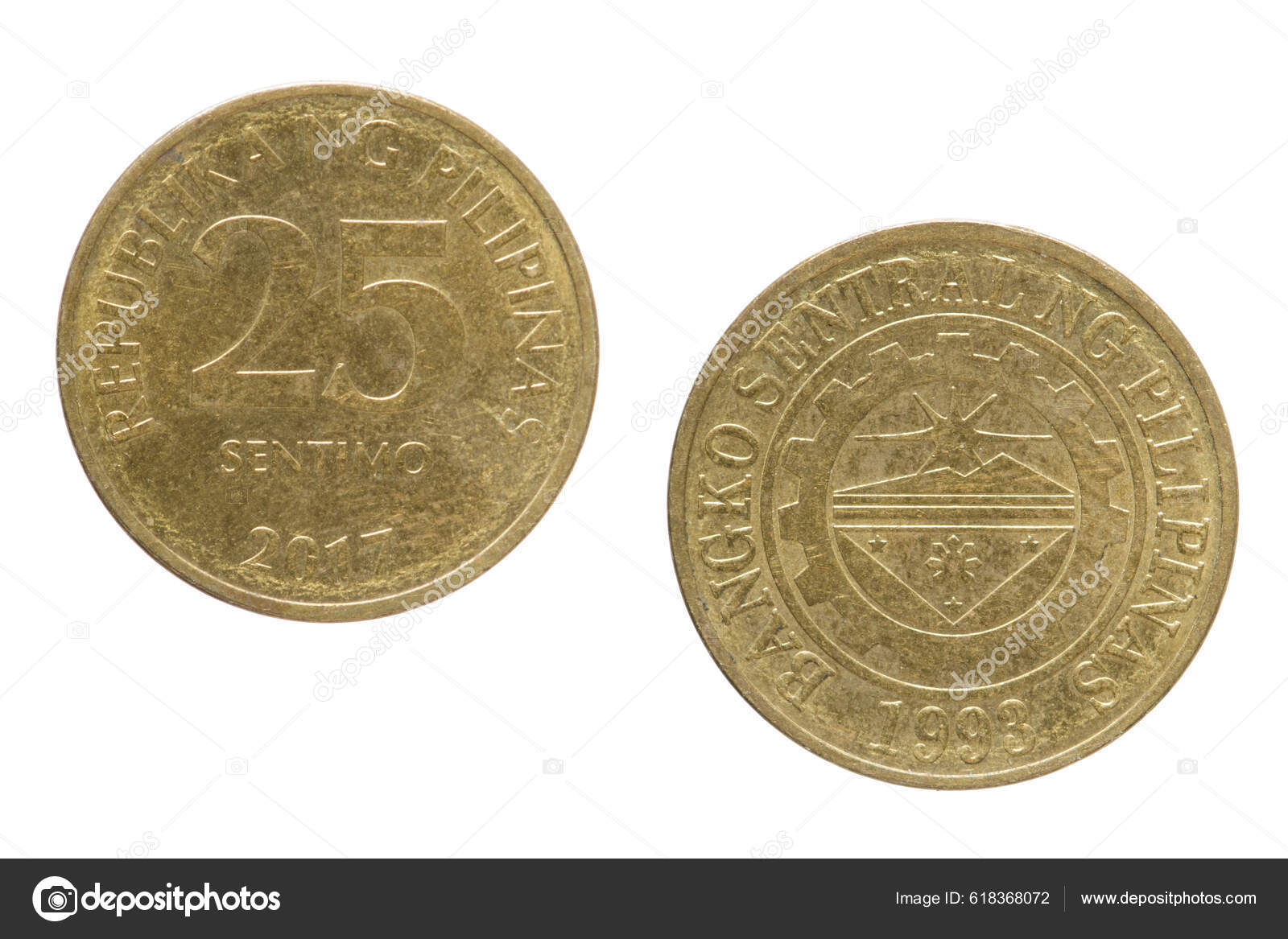 白い背景に隔離された古い25センティモ フィリピンのコインの閉鎖 — ストック写真 © dndavis #618368072