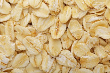 Sağlıklı bir Whole Grain Yuvarlanmış Yulaf 'ın arka planını kapat.