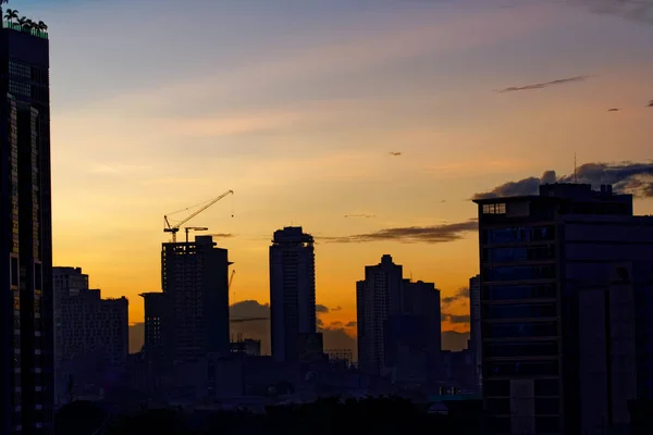 Frühmorgendlicher Sonnenaufgang Über Manila Philippinen Südostasien — Stockfoto