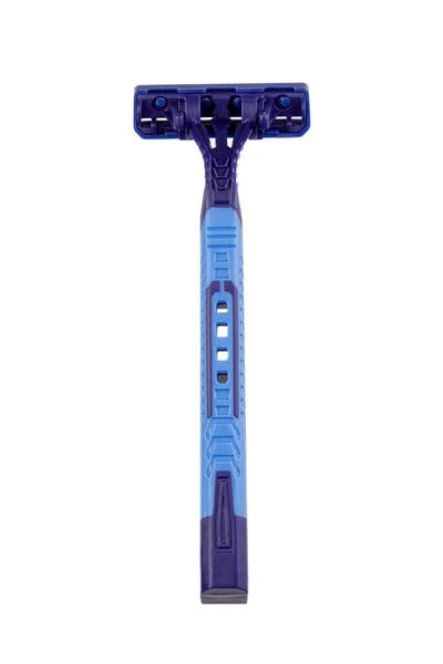 Close up of a blue Disposable Razor isolated on a white background