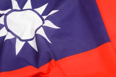 Close up of the offical Taiwan Flag with copy space