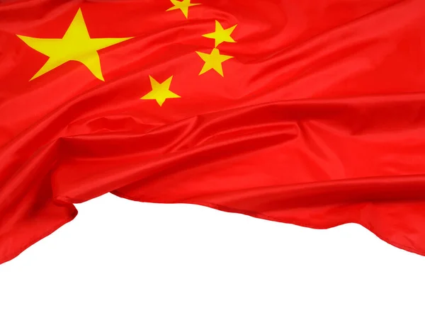 Close Peoples Republic China Flag Isolated White Background Copy Space — Stock Photo, Image