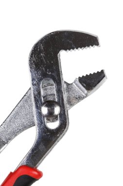 Close up of Channel Lock Pliers isolated on a white background