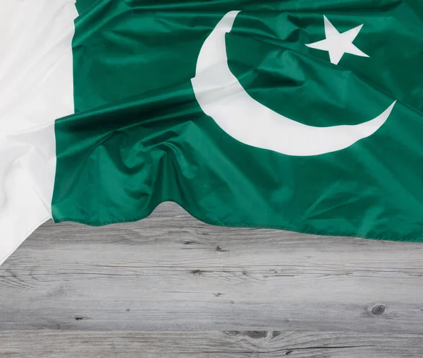 Close Pakistan Flag Copy Space — Stockfoto