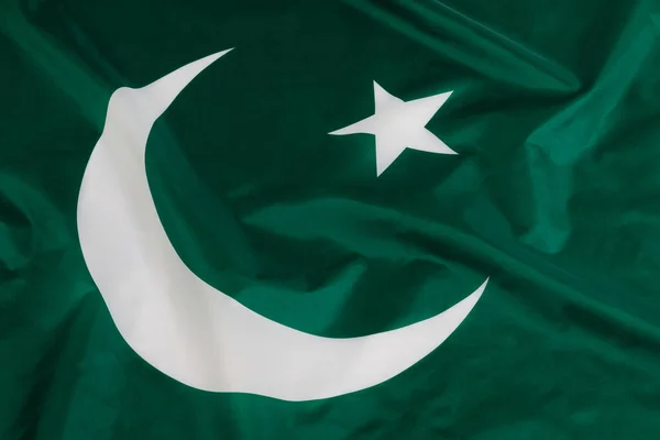 stock image Close up of the Pakistan flag with copy space