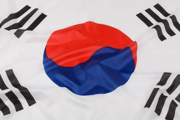 Fechar Bandeira Oficial Leste Asiático Coreia Sul Com Espaço Cópia — Fotografia de Stock