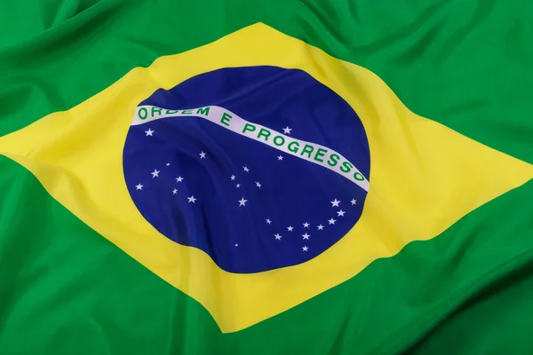 公式ブラジル国旗をコピースペースで閉じます — ストック写真
