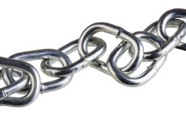 Beyaz arkaplanda izole edilmiş yeni zincir halkalarını kapat