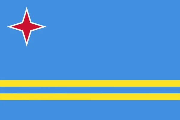 Иллюстрация Флага Аурбы Расположенного Североамериканском Регионе — стоковое фото