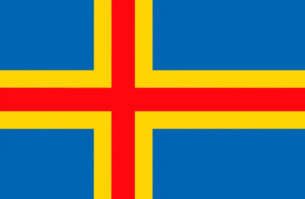 Ilustración Bandera Oficial Las Islas Aland Situadas Europa — Foto de Stock