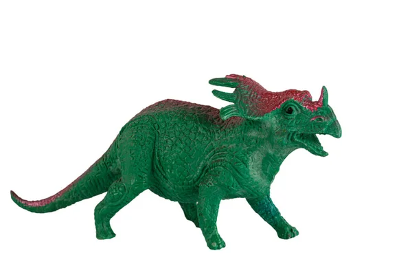 Toy Triceratops Dinosuar Lived Cretaceous Period Isolated White Background Copy — Stock Photo, Image