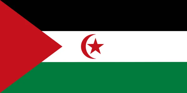 Ілюстрація Прапора Західної Сахари Офіційно Відома Сахарська Арабська Демократична Республіка — стокове фото